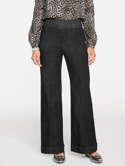 Flare Leg Pull-On Travel Jeans - Crescent Wash