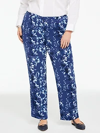 Straight Leg Pull-On Pants - Exquisite Blooms