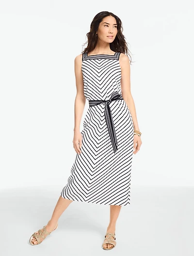 Soft Midi Dress - Garden Stripe