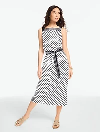 Soft Midi Dress - Garden Stripe