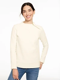 Cable Knit Funnel Neck Zip Pullover