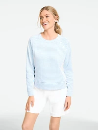 Snap Button Crewneck Sweatshirt - Picnic Gingham