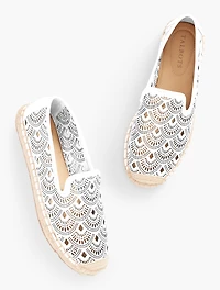 Izzy Perforated Scallop Espadrille Flats