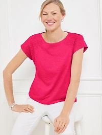 Embroidered Dropped Shoulder Tee
