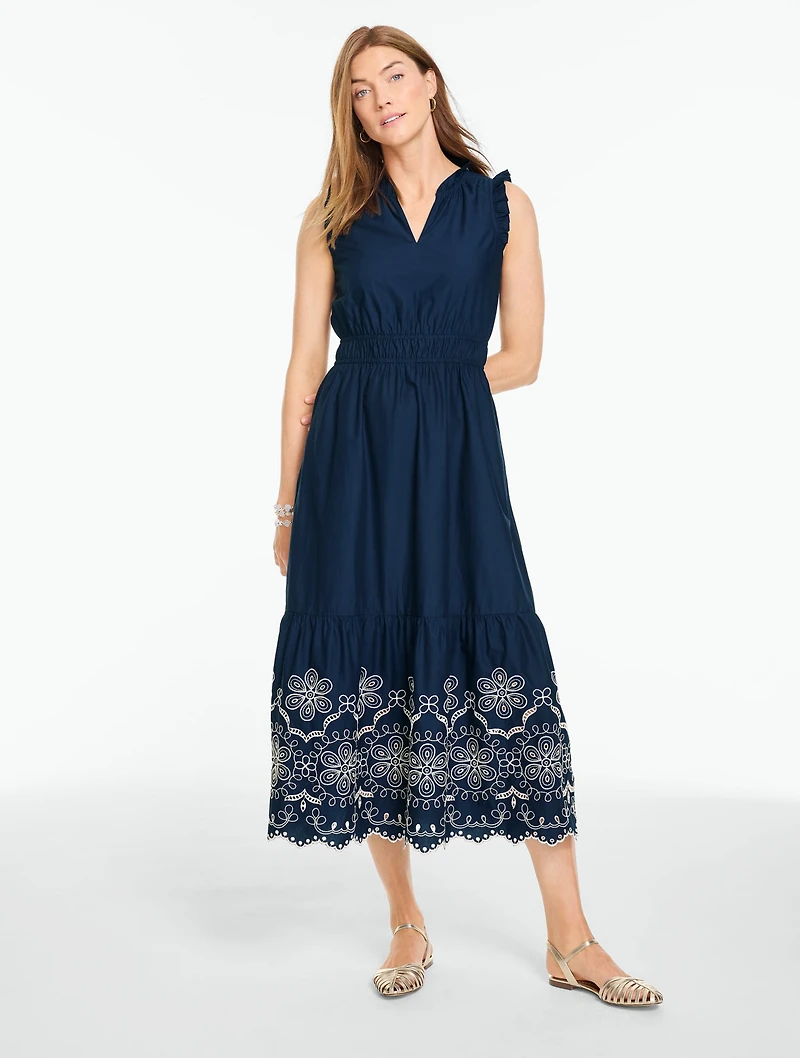 Eyelet Poplin Fit & Flare Dress