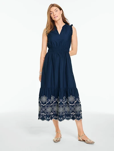 Eyelet Poplin Fit & Flare Dress