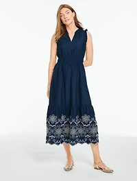 Eyelet Poplin Fit & Flare Dress
