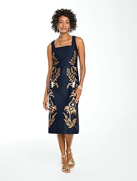 Poplin Midi Dress - Gilded Vines