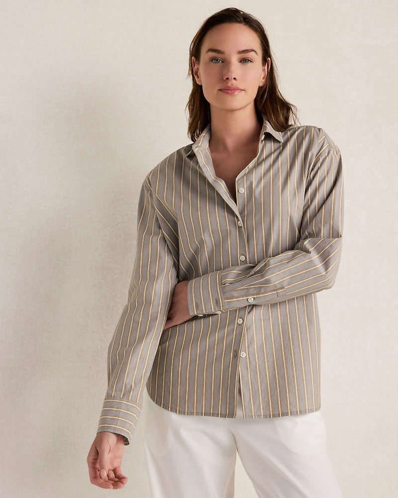 The Daily Shirt Organic Cotton Poplin Stripe