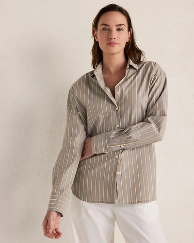 The Daily Shirt Organic Cotton Poplin Stripe
