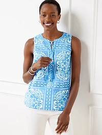 Tie Neck Shell - Placed Medallion