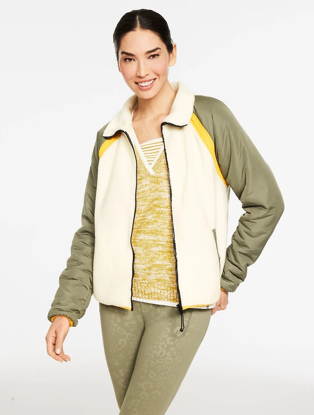 Xersion Womens Boucle Sherpa Jacket at Hamilton Place in