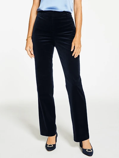 Straight Leg Plush Velveteen Pants