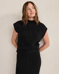 Organic Cotton Blend Cable Sweater Vest
