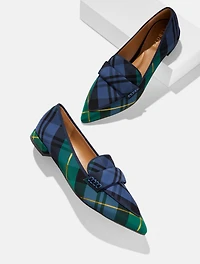 Scarlet Pointed Toe Loafers - Sloane Tartan