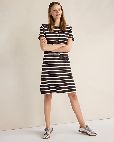 Organic Cotton Interlock Striped T-Shirt Dress
