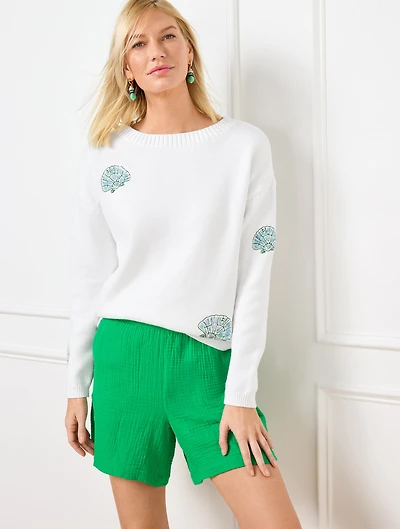 Embroidered Crewneck Pullover