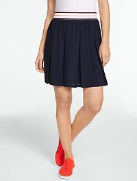 Lightweight Piqué Skort - Stripe