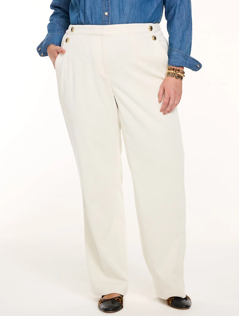 Corduroy Wide Leg Sailor Pants