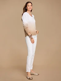 V-Neck Sweater - Dip-Dye Ombré