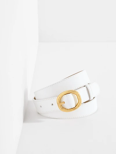 Bamboo Buckle Leather Belt