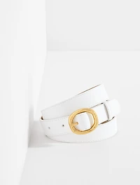 Bamboo Buckle Leather Belt
