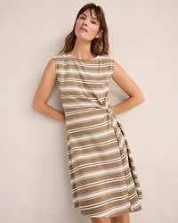 Organic Cotton Interlock Stripe Twist-Front Dress