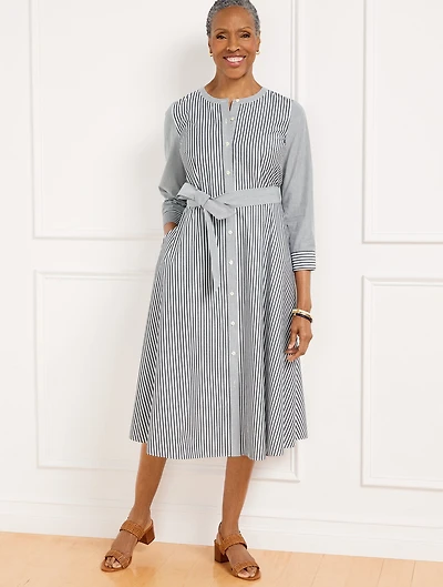 Belted Shirtdress - Daisy Stripe