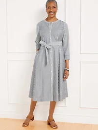 Belted Shirtdress - Daisy Stripe