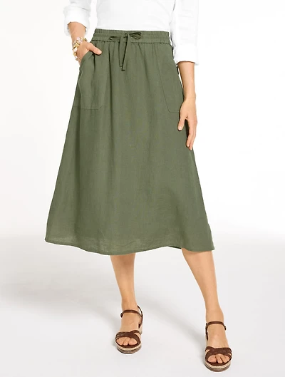 Linen Fit & Flare Skirt