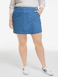 Lightweight Denim Skort - Michelle Wash