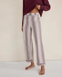 Organic Cotton Poplin Faded Stripe Pajama Pants