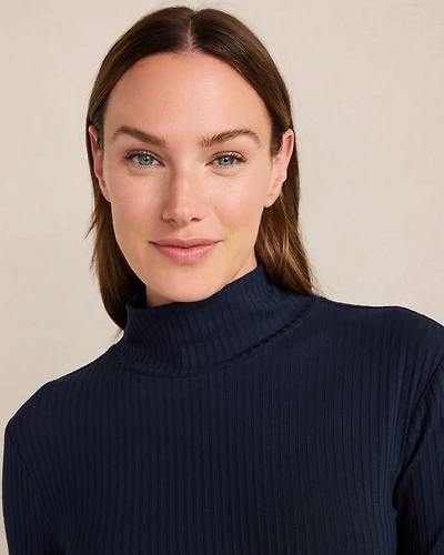 Drapey Rib Knit Turtleneck
