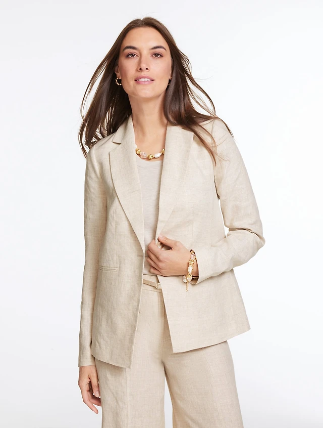 Classic Linen Single Button Blazer