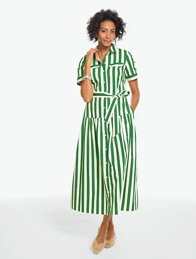 Poplin Shirtdress - Bold Stripe