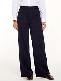 Polished Ponte Wide Leg Pants - Pinstripe