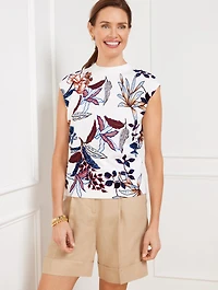 Cap Sleeve Pullover - Verdant Botanical