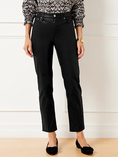 Slim Straight Ankle Jeans - Metallic