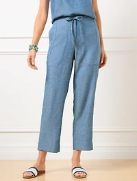Straight Crop Drawstring Pants