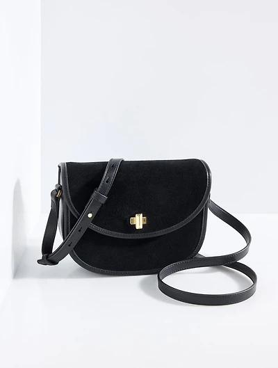 Sierra Suede Polished Saddle Bag