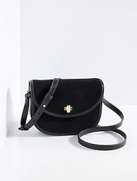 Sierra Suede Polished Saddle Bag