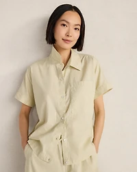 Organic Cotton Linen Button-Down Top