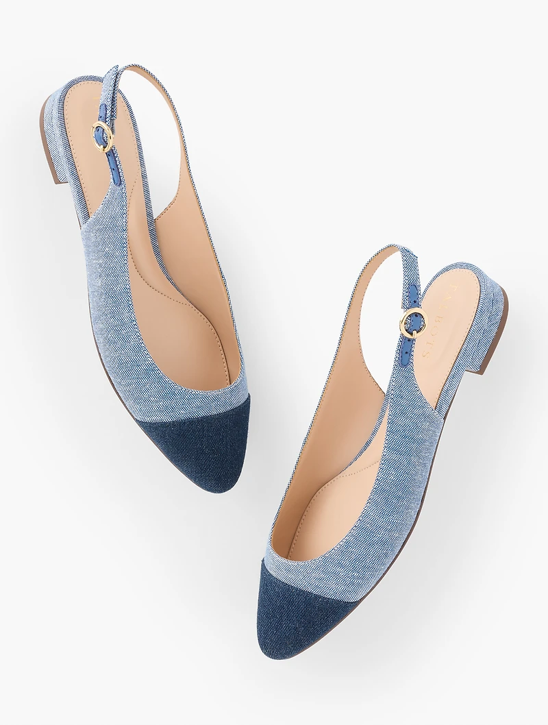 Edison Chambray Slingback Flats