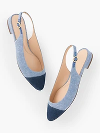 Edison Chambray Slingback Flats