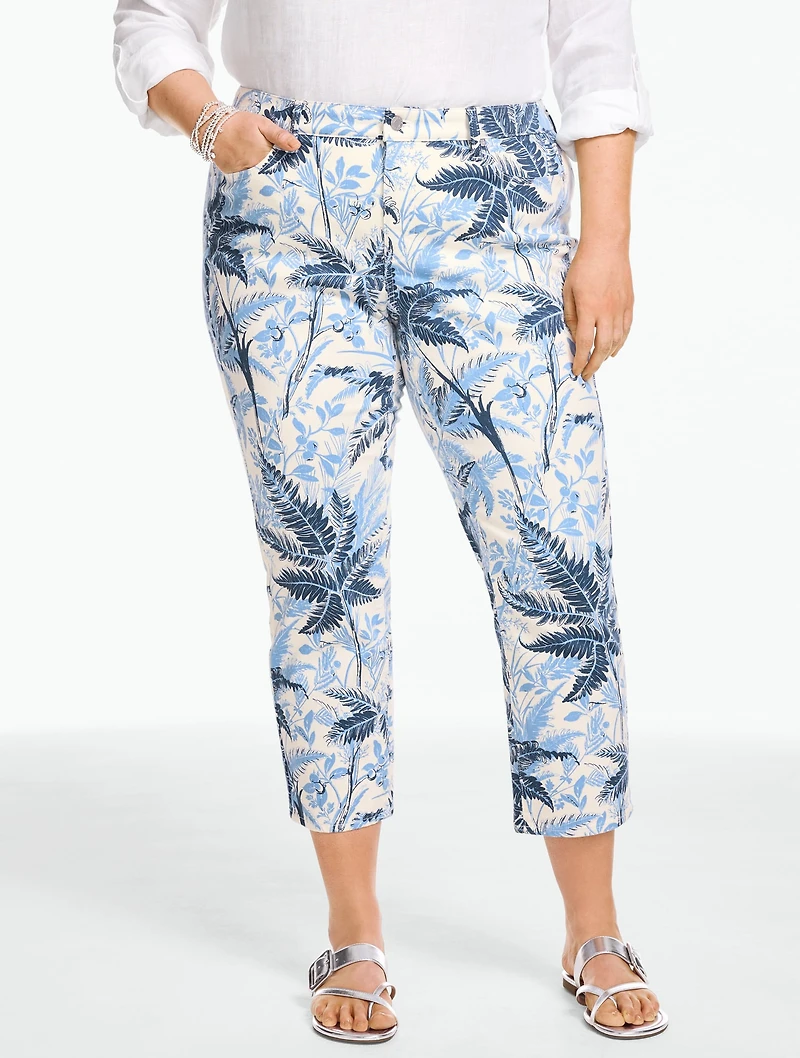 Straight Crop Jeans - Jungle Toile