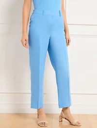 Straight Ankle Leg Linen Pants