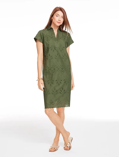 Sea Breeze Eyelet Shift Dress