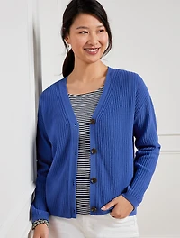 Ribbed V-Neck Cardigan