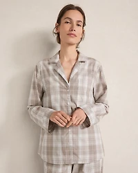 Organic Cotton Poplin Classic Plaid Pajama Top