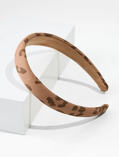 Denim Leopard Headband